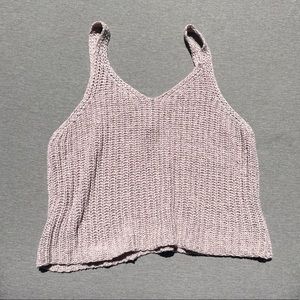 Crochet light pink crop top